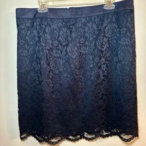 NWT The Limited lace navy blue skirt size 16